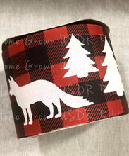 Load image into Gallery viewer, Animals on Red Buffalo Plaid Double Sided Ribbon