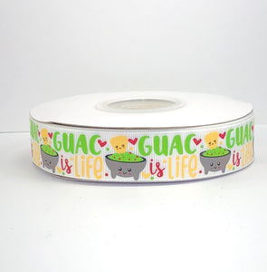 Guac Is Life USDR Grosgrain 7/8" - 1.5" - 3" Ribbon