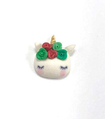 Unicorn with Flowers - Red & Green