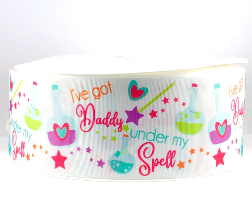 I've Got Daddy Under My Spell USDR Halloween Ribbon - 3 Inch