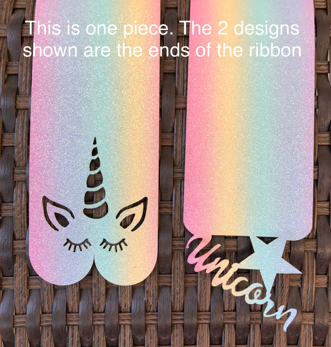 Unicorn Cut Out - Pastel Rainbow Glitter