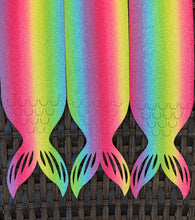 Load image into Gallery viewer, Mermaid Tail Cut Out - Rainbow Glitter