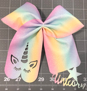 Unicorn Cut Out - Pastel Rainbow Glitter