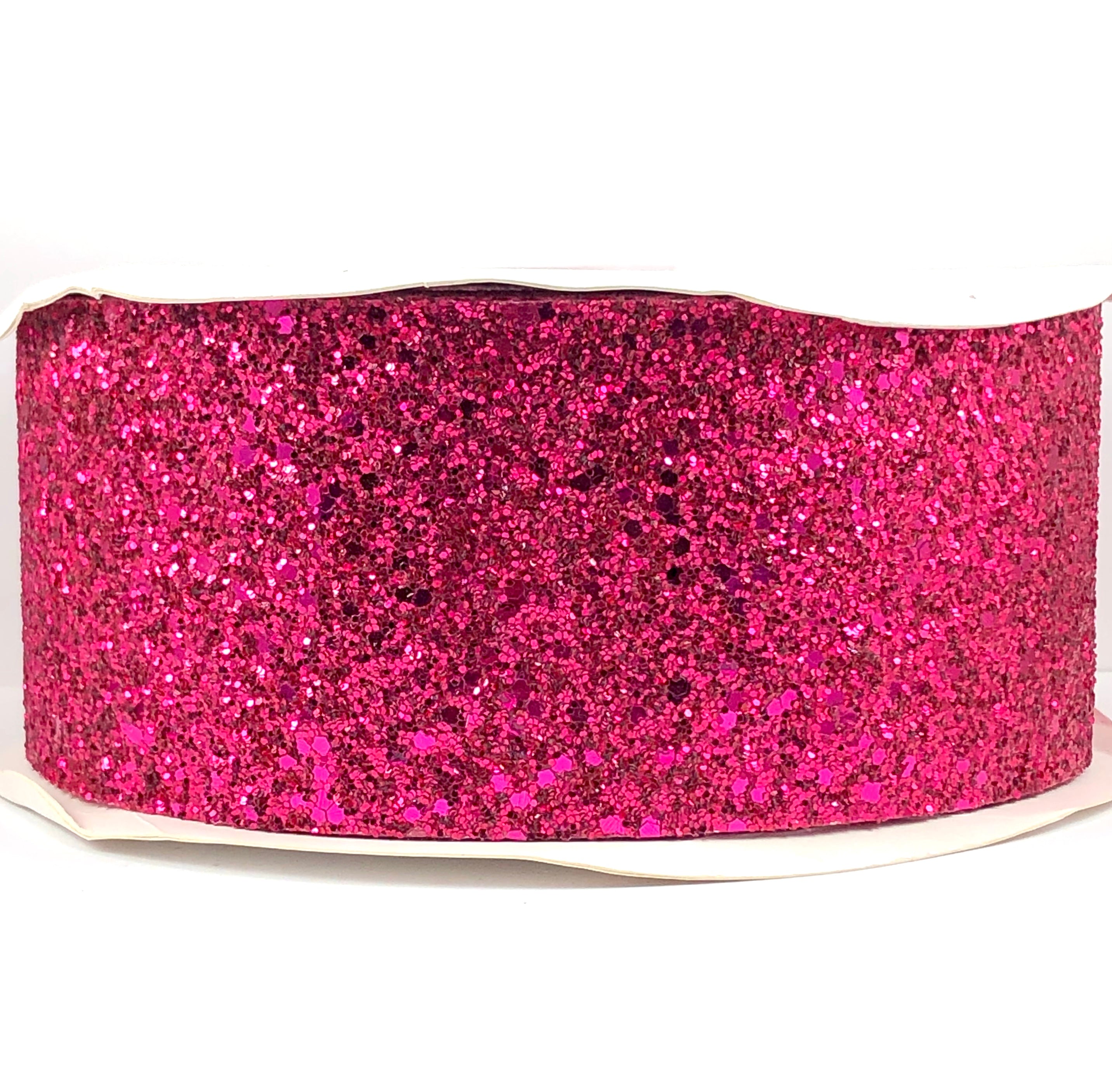 3/8 Shocking Pink Glitter Ribbon 25yd