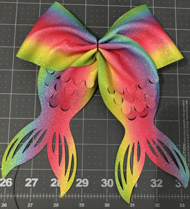 Mermaid Tail Cut Out - Rainbow Glitter