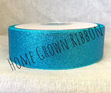 Load image into Gallery viewer, Turquoise Glitter Ribbon - 1.5&quot; - 7/8&quot; - 3/8&quot;