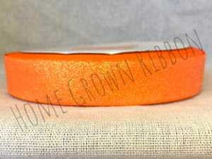 Orange Glitter Ribbon 1.5" - 7/8" - 3/8"