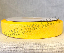 Load image into Gallery viewer, Yellow Glitter Ribbon 3&quot; - 1.5&quot; - 7/8&quot;